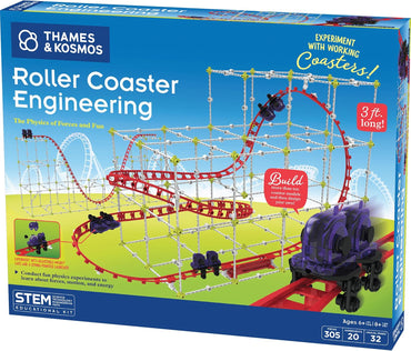 Roller Coaster Engineering STEM Kit | Design, Build, Experiment W/ Working Roller Coaster Models | Explore Physics, Forces, Motion, Energy, Velocity & More | Solve Building Challenges