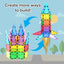 Picassotiles Rocket Booster Magnetic Tiles Set – Building Blocks STEM Construction Toy for Kids