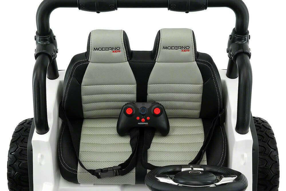 24V Jeep Ride On Parental Remote Leather Seats Bluetooth MP3 LED