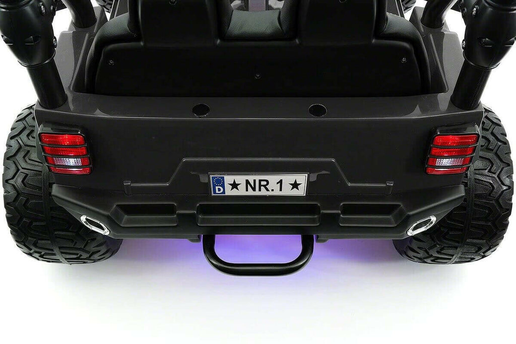 12V Jeep Ride On Truck Leather Seats Bluetooth MP3 LED Wheels