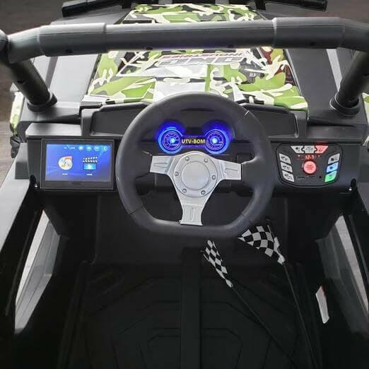 24V Buggy Blaster UTV Ride On Parental Remote Leather Seats MP4 LED Lights