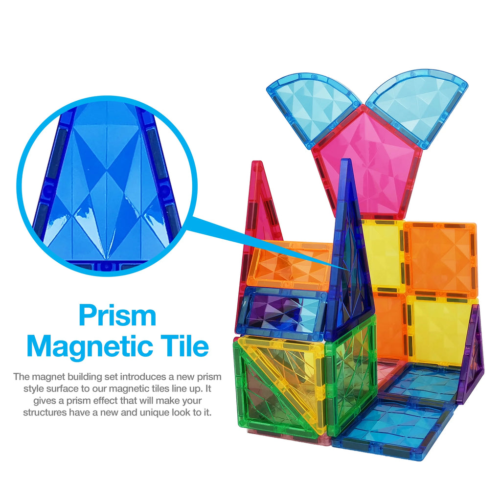 Picassotiles Magnetic Tiles for Kids – 41PCS STEM Construction Building Blocks Educational Toy Set
