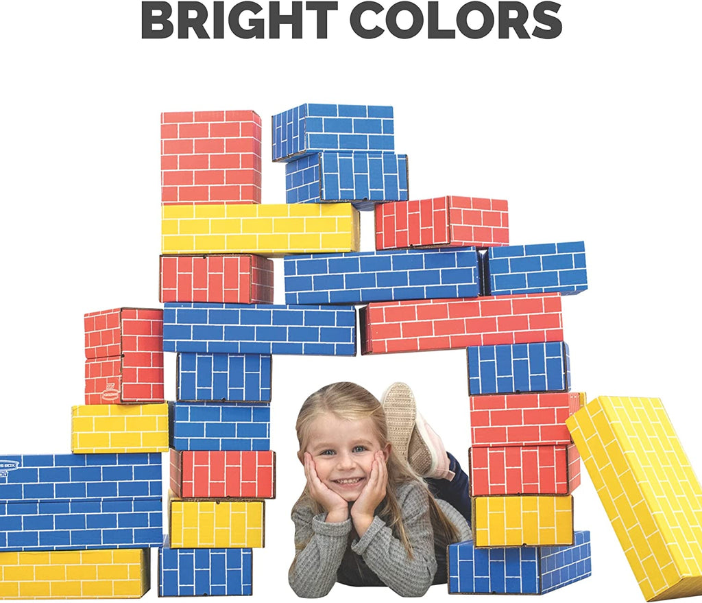 At Play Cardboard Building Blocks, 40 Pack, Large and Medium Cardboard Blocks