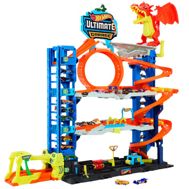 City Ultimate Garage Playset with 2 Die-Cast Cars, Storage for 50+ Cars Child Age 4-8