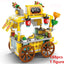 DIY Architecture Ice Cream Car Store Street View Food Building Blocks Kit Girls Bricks Classic Movie Model Toys