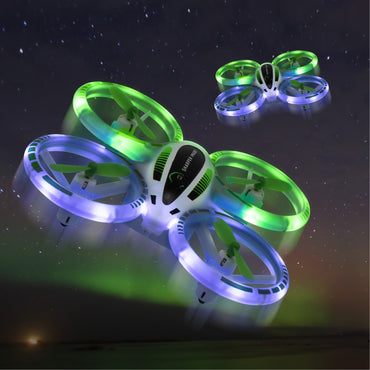 RC Stunt Drone for Kids, 2.4Ghz Remote Control, LED Lights, Assisted Landing, Mini Quadcopter, Rechargeable
