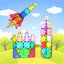 Picassotiles Rocket Booster Magnetic Tiles Set – Building Blocks STEM Construction Toy for Kids