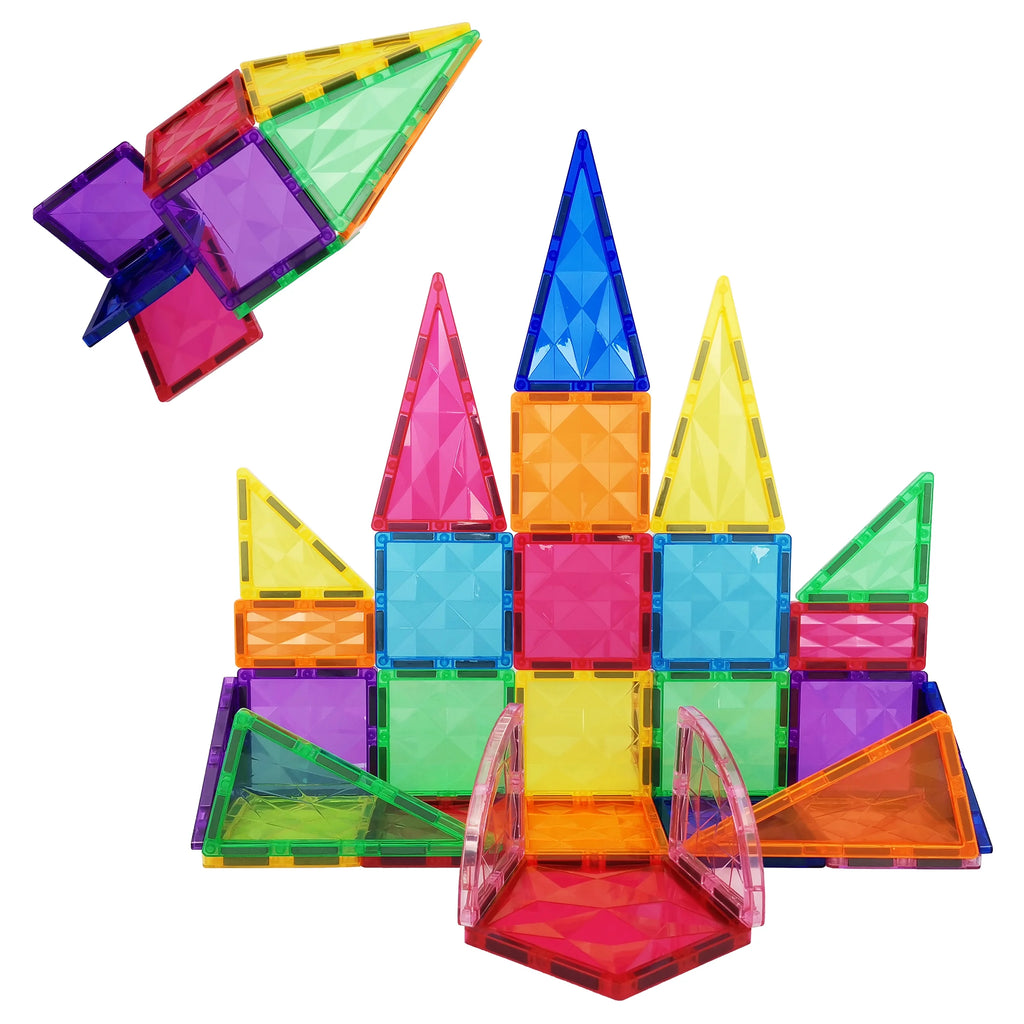 Picassotiles Magnetic Tiles for Kids – 41PCS STEM Construction Building Blocks Educational Toy Set