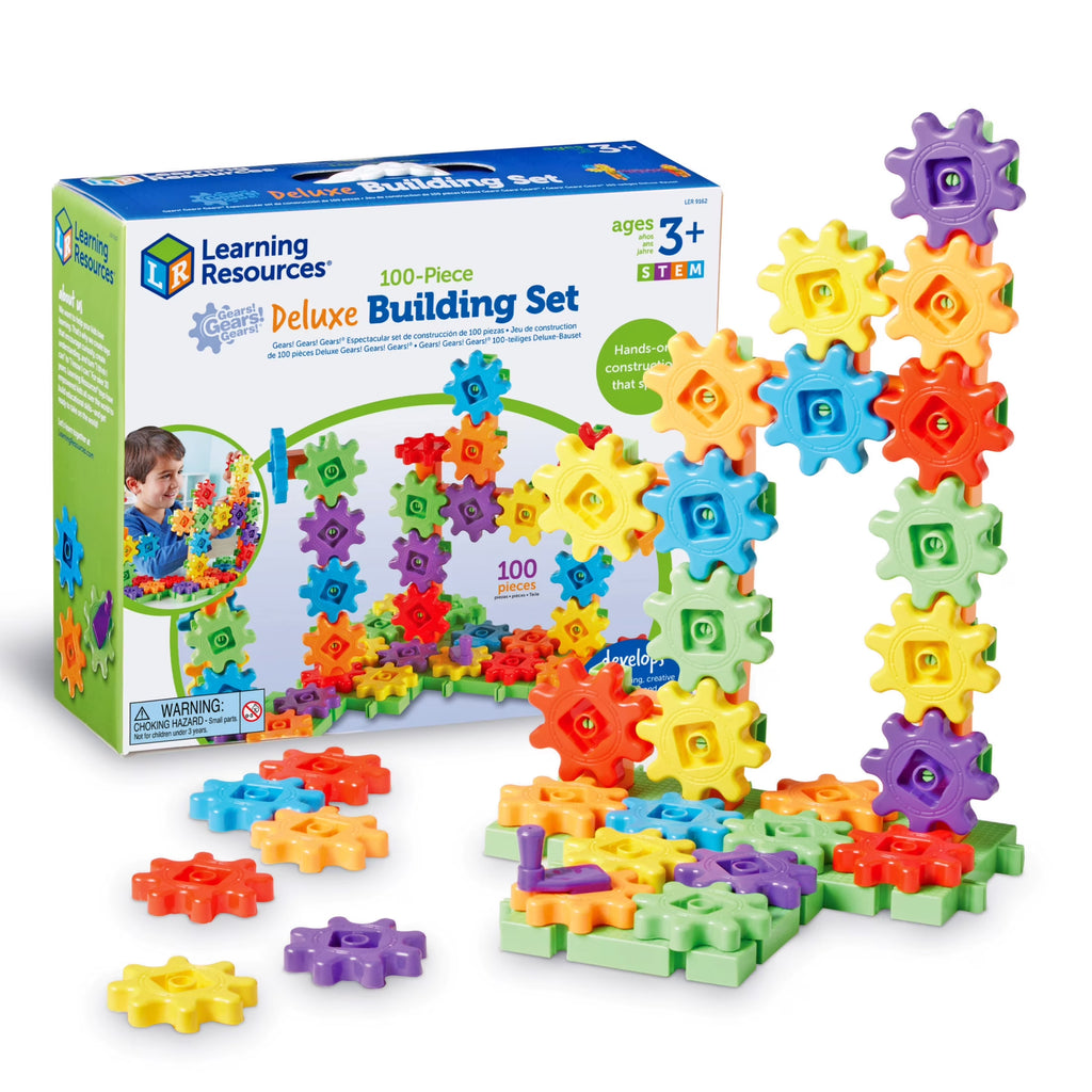 Gears! Gears! Gears! 100 Piece Deluxe Building Set STEM, Ages 3+