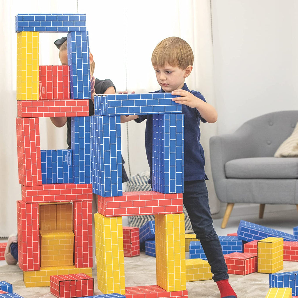 At Play Cardboard Building Blocks, 40 Pack, Large and Medium Cardboard Blocks