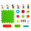 Picassotiles 100PCS Hedgehog 3D Building Block Tiles, STEM Farm Theme Educational Toy Set, Learning Playset for Preschool Kids, Brain Development & Creativity