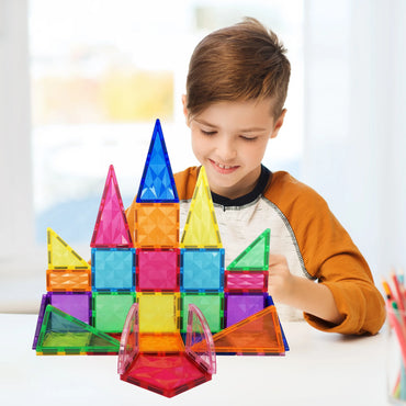 Picassotiles Magnetic Tiles for Kids – 41PCS STEM Construction Building Blocks Educational Toy Set