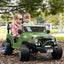 24V Jeep Ride On Parental Remote Leather Seats Bluetooth MP3 LED