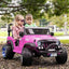 12V Jeep Ride On Truck Leather Seats Bluetooth MP3 LED Wheels