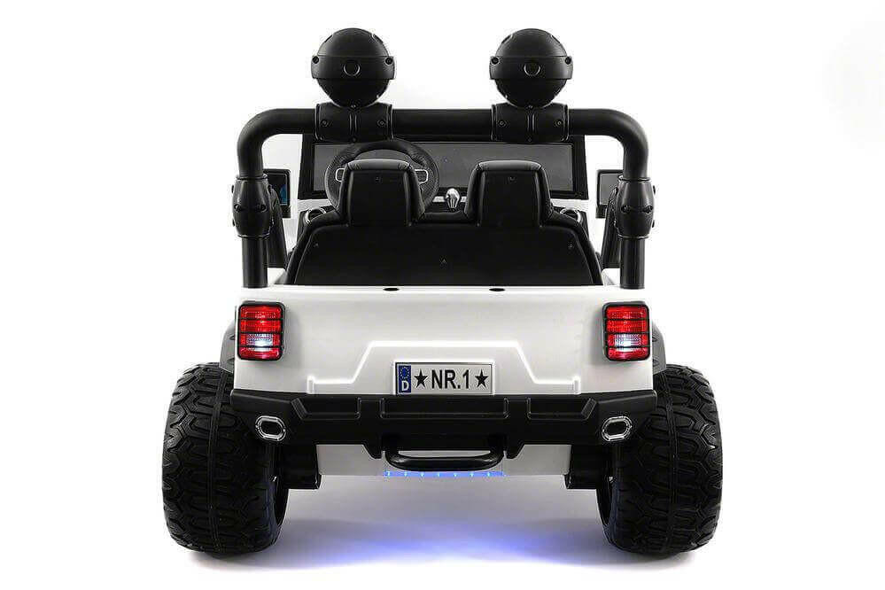 24V Jeep Ride On Parental Remote Leather Seats Bluetooth MP3 LED