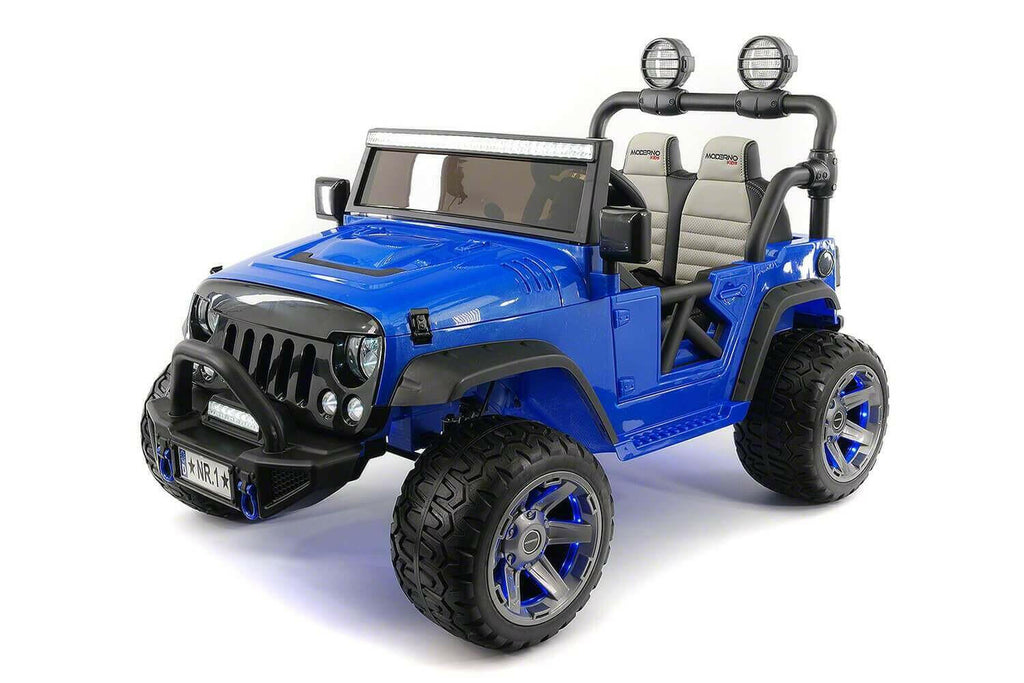 24V Jeep Ride On Parental Remote Leather Seats Bluetooth MP3 LED