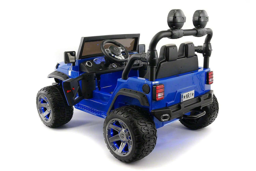 24V Jeep Ride On Parental Remote Leather Seats Bluetooth MP3 LED