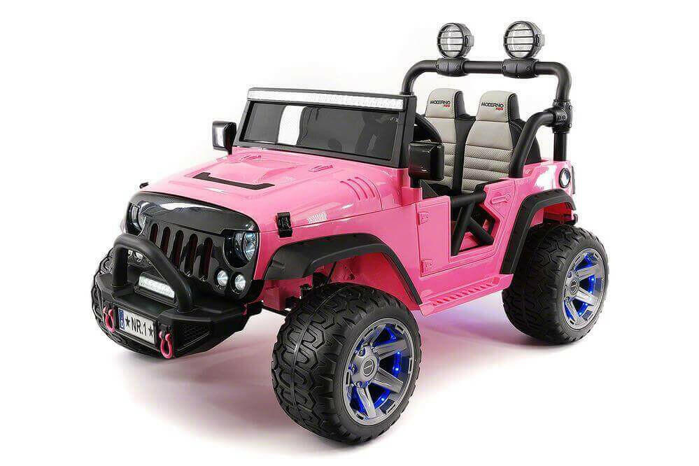 24V Jeep Ride On Parental Remote Leather Seats Bluetooth MP3 LED