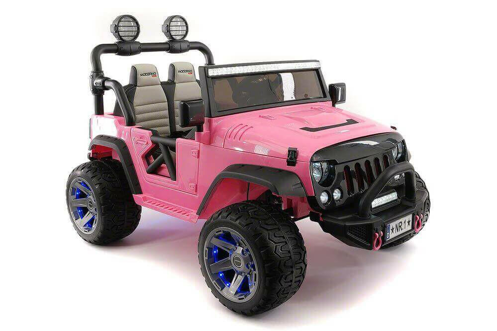 12V Jeep Ride On Truck Leather Seats Bluetooth MP3 LED Wheels