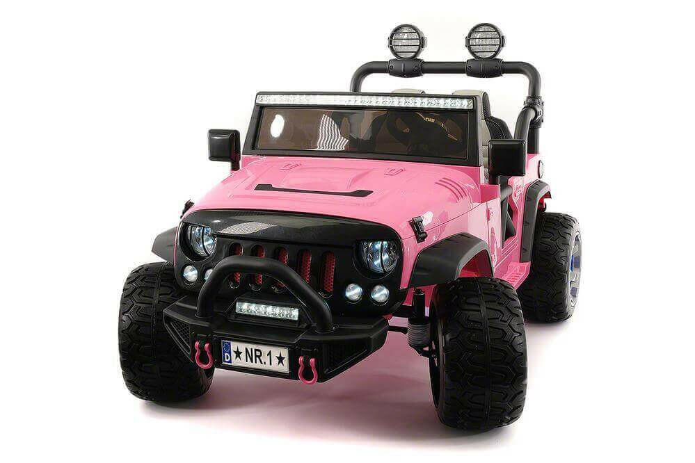 24V Jeep Ride On Parental Remote Leather Seats Bluetooth MP3 LED