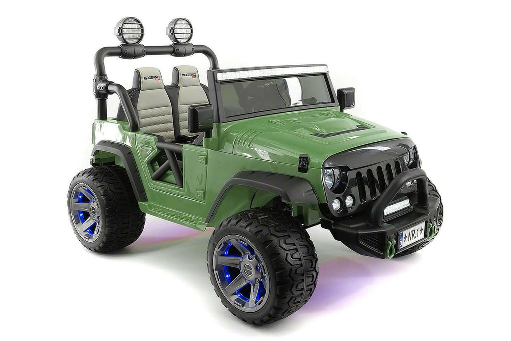 24V Jeep Ride On Parental Remote Leather Seats Bluetooth MP3 LED