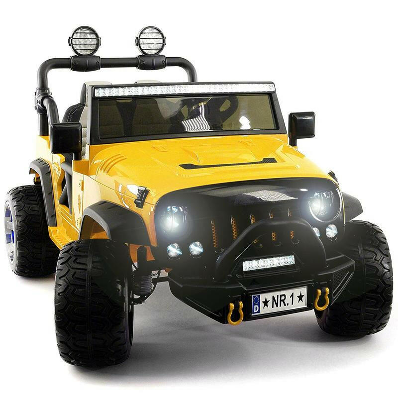 24V Jeep Ride On Parental Remote Leather Seats Bluetooth MP3 LED