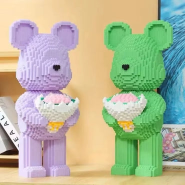 48Cm Flower Violent Bear Huge Building Block Children'S Toys with Small Particles Bricks 3D Model Children'S Adult Gift