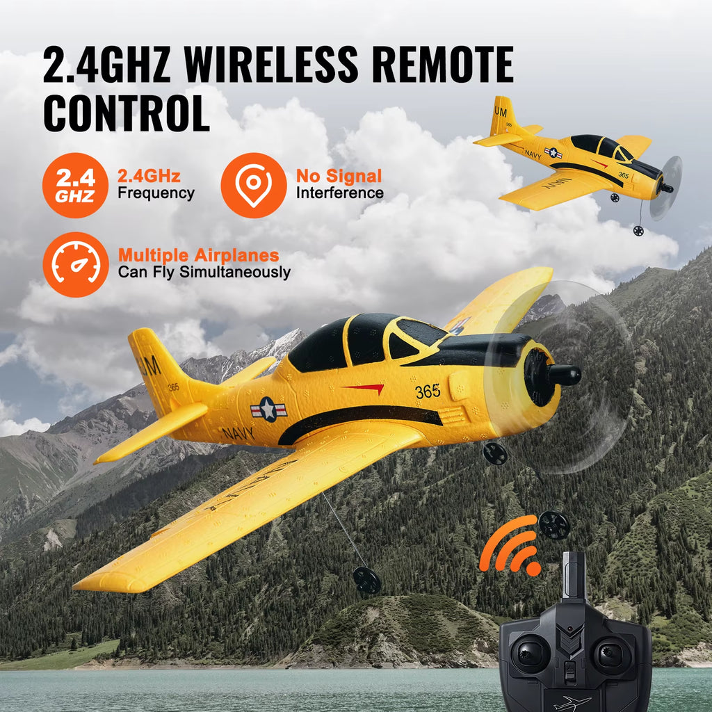 Succebuy RC Plane 2.4G 4CH Remote Control Airplane W/ 6-Axisgyro Stabilizer Aircraft Toy RC Glider for Kids Beginners Boys Gifts