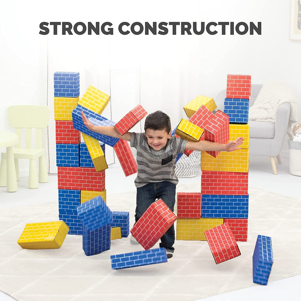 At Play Cardboard Building Blocks, 40 Pack, Large and Medium Cardboard Blocks