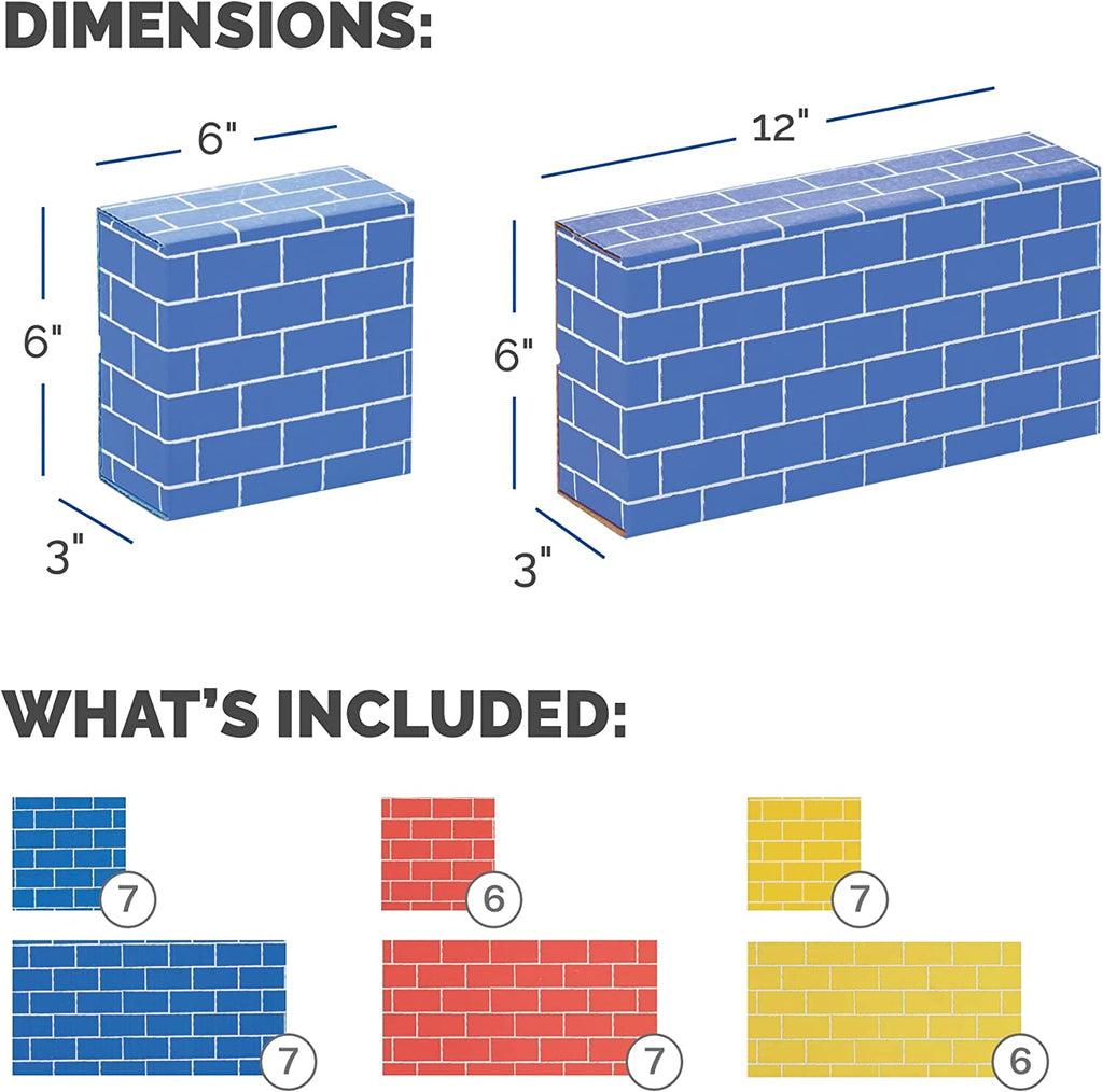 At Play Cardboard Building Blocks, 40 Pack, Large and Medium Cardboard Blocks