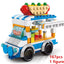 DIY Architecture Ice Cream Car Store Street View Food Building Blocks Kit Girls Bricks Classic Movie Model Toys