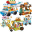 DIY Architecture Ice Cream Car Store Street View Food Building Blocks Kit Girls Bricks Classic Movie Model Toys