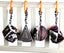 Baby Hanging Rattle Toys, 4 Pack Black and White Car Seat Baby Toys Soft Squeaky Stroller Toy for Babies Montessori Sensory Toy 0-12 Months for Newborn Infant, White and Black