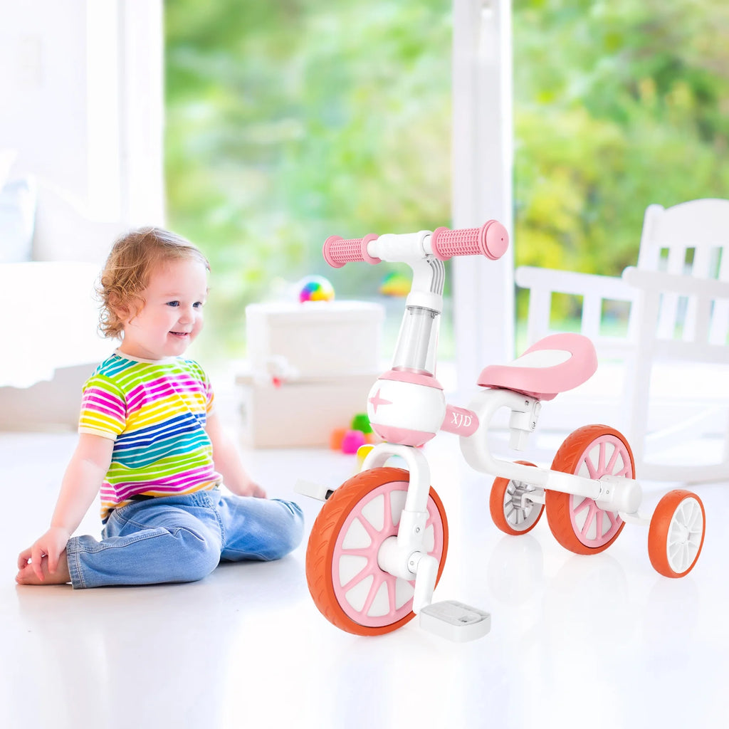 3-In-1 Toddler Tricycle for 1-5 Years Old Boys Girls Toddler Bike Kids Trikes for Balance Training Baby Bike Infant Trike