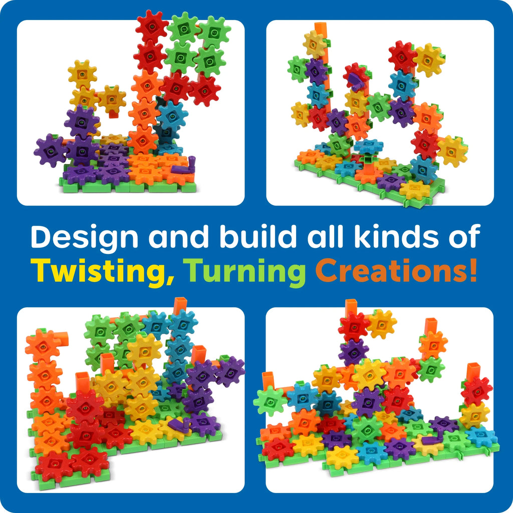 Gears! Gears! Gears! 100 Piece Deluxe Building Set STEM, Ages 3+