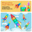 Picassotiles Rocket Booster Magnetic Tiles Set – Building Blocks STEM Construction Toy for Kids